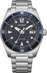 Citizen Eco-Drive Herrenuhr Edelstahl, Blau, 43 mm, AW1881-52L | Analog Quartz,