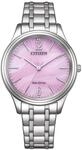 Citizen Damenuhr Edelstahl, Rosa, 34 mm, EM0411-71X | Analog Quartz, Kristallglas, 5