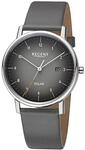 REGENT Herren Solaruhr Analog Lederarmband grau URF1547 Analoguhr