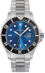 Dugena Herren-Armbanduhr 4461075 Diver XL, Quarz, blaues Zifferblatt, Edelstahl,