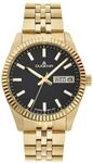 Dugena Herren-Armbanduhr 4461071 Vento, Quarz, Schwarz, Gold, Edelstahl,...