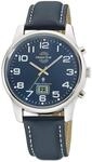 Master Time Funk Quarz Herren Uhr Analog mit digitalem Datum mit Leder Armband