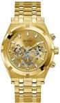 Guess Continental Herren Armbanduhr, Edelstahl, 44 mm, Edelstahlarmband, Farbe: Gold,
