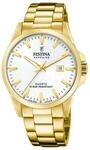 Festina Swiss Made Herrenuhr Analog aus Edelstahl 316l Goldfarben | Quarzwerk,