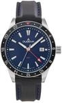 Dugena Herren-Armbanduhr GMT, Quarz, Edelstahl, Saphirglas, Datumsanzeige,