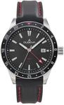 Dugena Herren-Armbanduhr GMT, Quarz, Edelstahl, Saphirglas, Datumsanzeige,