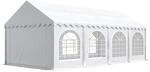 Festzelt Partyzelt 4x8 m Premium, hochwertige PVC Plane 750 N in grau-wei&szlig; 100%