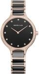 BERING Damen Quarz Uhr | Armbanduhr 34 mm Edelstahlgeh&auml;use und Zifferblatt 