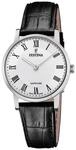 Festina Swiss Made Damenuhr Analog aus Leder Schwarz | Quarzwerk, Robustes