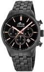 Lotus Herrenuhr Analog aus Edelstahl 316l Schwarz | Quarzwerk, Chronograph, Kalender,