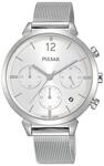 Pulsar Quarz Damen-Uhr Chronograph Edelstahl mit Metallband