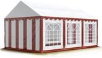 TOOLPORT Party-Zelt Festzelt 3x6 m Garten-Pavillon -Zelt PVC Plane 700 N in rot-wei&szlig;