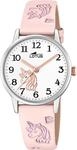 Lotus M&auml;dchenuhr Analog aus Edelstahl und Leder Rosa | Quarzwerk,