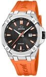 JAGUAR Swiss Made Herrenuhr Kautschuk Orange - Quarz, Datum, Saphirglas -...