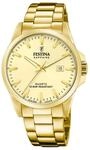 Festina Swiss Made Herrenuhr Analog aus Edelstahl 316l Goldfarben | Quarzwerk,
