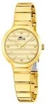 Lotus Damenuhr Analog aus Edelstahl 316l Goldfarben | Quarzwerk, Widerstandsf&auml;higes