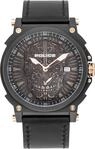 Police Herrenuhr Quarz Edelstahl 48mm, Ziffernblatt Schwarz, Wasserdicht 5 bar,