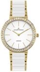 JACQUES LEMANS Damenuhr Monaco Goldfarben/Keramik Wei&szlig; 50-7D