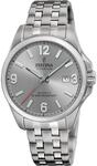 Festina Herren Uhr Analog aus Titan Grau - Quarzwerk - Kalender - Mineralglas mit