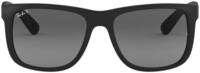Ray-Ban Unisex Justin Sonnenbrille, Schwarz Gummi / Graue Gradient, 55 mm EU