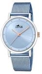 Lotus Damen Uhr Analog aus Edelstahl 316L Blau - Quarzwerk - Mineralglas