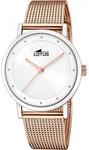 Lotus Damen Uhr Analog aus Edelstahl 316L Rosa - Quarzwerk - Mineralglas
