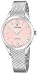 Festina Swiss Made Damenuhr Analog aus Edelstahl 316l Silberfarben | Quarzwerk,