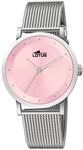 Lotus Damen Uhr Analog aus Edelstahl 316L Silber - Quarzwerk - Mineralglas