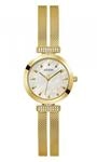 Guess Array Damen Armbanduhr, Edelstahl, 28 mm, Edelstahlarmband, Farbe: Gold, 3 bar,