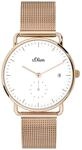 s.Oliver Damen Analog Quarz Uhr mit massives Edelstahl Armband SO-3713-MQ