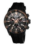 Lotus Herrenuhr Analog aus Kautschuk Schwarz | Quarzwerk, Chronograph, Kalender,
