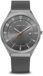 BERING Herren Uhr analog Quarz mit Milanaise-Armband 18740-377
