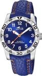 LOTUS Jungenuhr Analog aus Edelstahl und Leder Blau | Quarzwerk, Kinderuhr,
