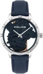Police Damenuhr Quarz Edelstahl 36mm, Ziffernblatt Blau, Wasserdicht 5 bar,