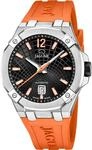 JAGUAR Swiss Made Automatik Herrenuhr Kautschuk Orange - Datum, Saphirglas -