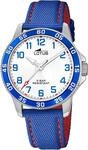 Lotus Jungenuhr Analog aus Edelstahl und Leder Blau | Quarzwerk, Kinderuhr,