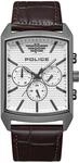 Police SALEVE Herren Armbanduhr in der Farbe Braun mit Lederarmband,