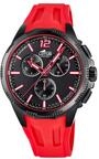 Lotus Herrenuhr Analog aus Kautschuk Rot | Quarzwerk, Chronograph,