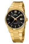 Lotus Herren Analog Uhr Edelstahl 316L Gold - Quarz - Kalender - Mineralglas - 10 ATM