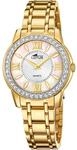 Lotus Damenuhr Analog aus Edelstahl 316l Goldfarben | Quarzwerk, Widerstandsf&auml;higes