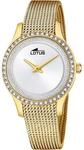 Lotus Damen Uhr Analog aus Edelstahl 316L Gold - Quarzwerk - Mineralglas