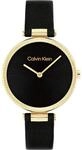 Calvin Klein Gleam Collection Analoguhr f&uuml;r Damen mit Lederarmband