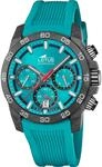 Lotus Herren Analog Uhr Kautschuk Blau - Quarz - Chronograph - Kalender - Mineralglas