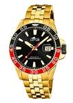 Lotus Herrenuhr Analog aus Edelstahl 316l Goldfarben | Quarzwerk, Kalender,