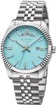 REGENT Herrenuhr Stahl/Hellblau BA-880