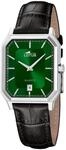 Lotus Herrenuhr Analog aus Edelstahl und Leder Schwarz | Quarzuhr, Kalender,