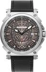 Police Herrenuhr Compass Quarz Silber Edelstahl, Lederarmband, 53 mm,...