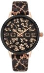 Police Damenuhr Bagan Ros&eacute;gold mit Lederarmband, Edelstahl, Analog, Quarz, 3...