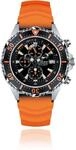 Chris Benz Depthmeter Chronograph 300M Taucheruhr mit orangem Kautschukband,