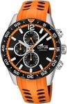 Lotus Herrenuhr Analog aus Kautschuk Orange | Quarzwerk, Chronograph,